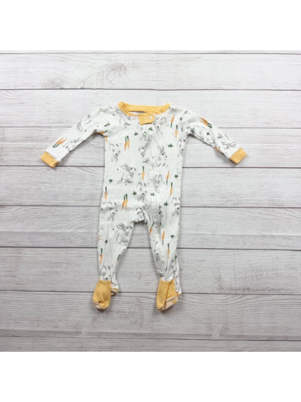 Burt's Bees Baby Zipper Sleeper Bunny Carrot Print 3-6 Months